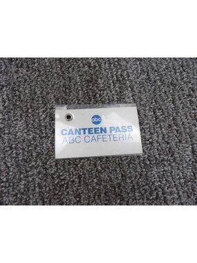 ABC Canteen Pass ID Badge With Grommet & Protective Cover